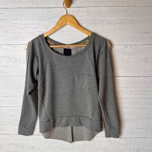 Anthropologie Dolan Sweatshirt Womens Size XS Gray Cold Shoulder Cotton Blend